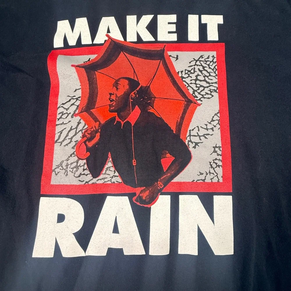 Jordan T-Shirt Mens XXL Black Make It Rain Cotton Graphic Michael Jordan Tee